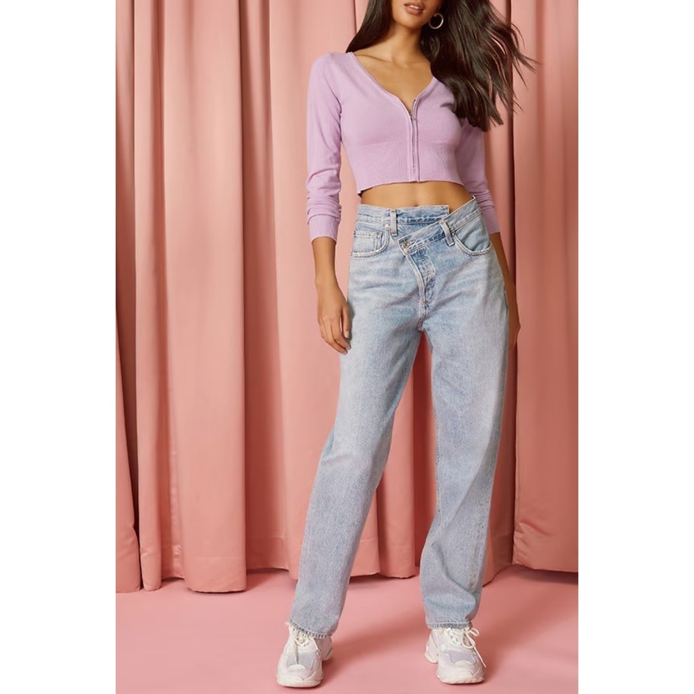 AGOLDE Criss Cross Upsized Straight Leg Jeans Suburbia Blue A097-983 Size 23